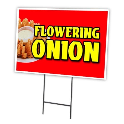 SignMission C-1216-DS-Flowering Onion 12 x 16 in. Flowering Onion Yard Sign & Stake Outdoor Plastic Window