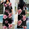 thumbnail image 4 of Plus Size Maxi Dress for Women Casual Summer Sundress V-Neck 3/4 Sleeve Summer Casual Sleeveless Vacation Party Long Maxi Dresses Cute Floral Wedding Guest Dress Premium Elegant Vestidos, 4 of 6