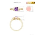 thumbnail image 4 of ANGARA Natural Vintage Style Cushion Amethyst Solitaire Ring in 14K Yellow Gold for Women (Size-5mm) | February Birthstone, Birthday, Anniversary, Jewelry Gift for Women | Natural Amethyst Ring, 4 of 9