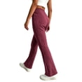 thumbnail image 6 of Otvok Women Ribbed Lounge Trousers, Elastic High Waist Slim Fit Flare Casual Pants for Daily Street Outfits, 6 of 7