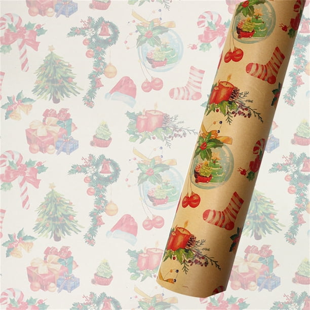 Rollo de papel Kraft para impresión navideña de Puntoco, manualidades, embalaje de regalo artístico, papel decorativo Puntoco Puntoco-653