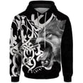 thumbnail image 2 of Sudadera con capucha con estampado de lobo feroz para hombre, suéter holgado gótico con capucha, ropa de calle gótica Harajuku, ropa Y2k, 2 of 5