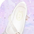 thumbnail image 4 of CAICJ98 Girls Dress Shoes Flower Girl Shoes Mary Jane Low Heels Wedding Princess Shoes White,2(Little Kid/Big Kid), 4 of 6