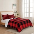 thumbnail image 5 of Twin XL Quilt Set 68''x98'', Red Black Buffalo Plaid Lightweight Summer Bedspread Coverlet Set with 2 Pillow Shams, Black Red Checkered Breathable All Season Quilt Bedding for Dorm/Guest Room, 5 of 9