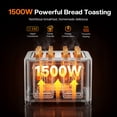 thumbnail image 4 of Toaster 4 Slices, Stainless Steel, Touch Screen for Dual Control, Digital Timer, Smart Toaster with 6 Bread Type, Wide Slot, Removable Crumb Tray, 4 of 9