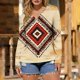 thumbnail image 5 of TaTaai Printed Long Sleeve T-Shirt Lightweight Loose Women's Fashion Retro Western Print Round Neck Button Detail Casual Spring Daily Top Gift, 5 of 5