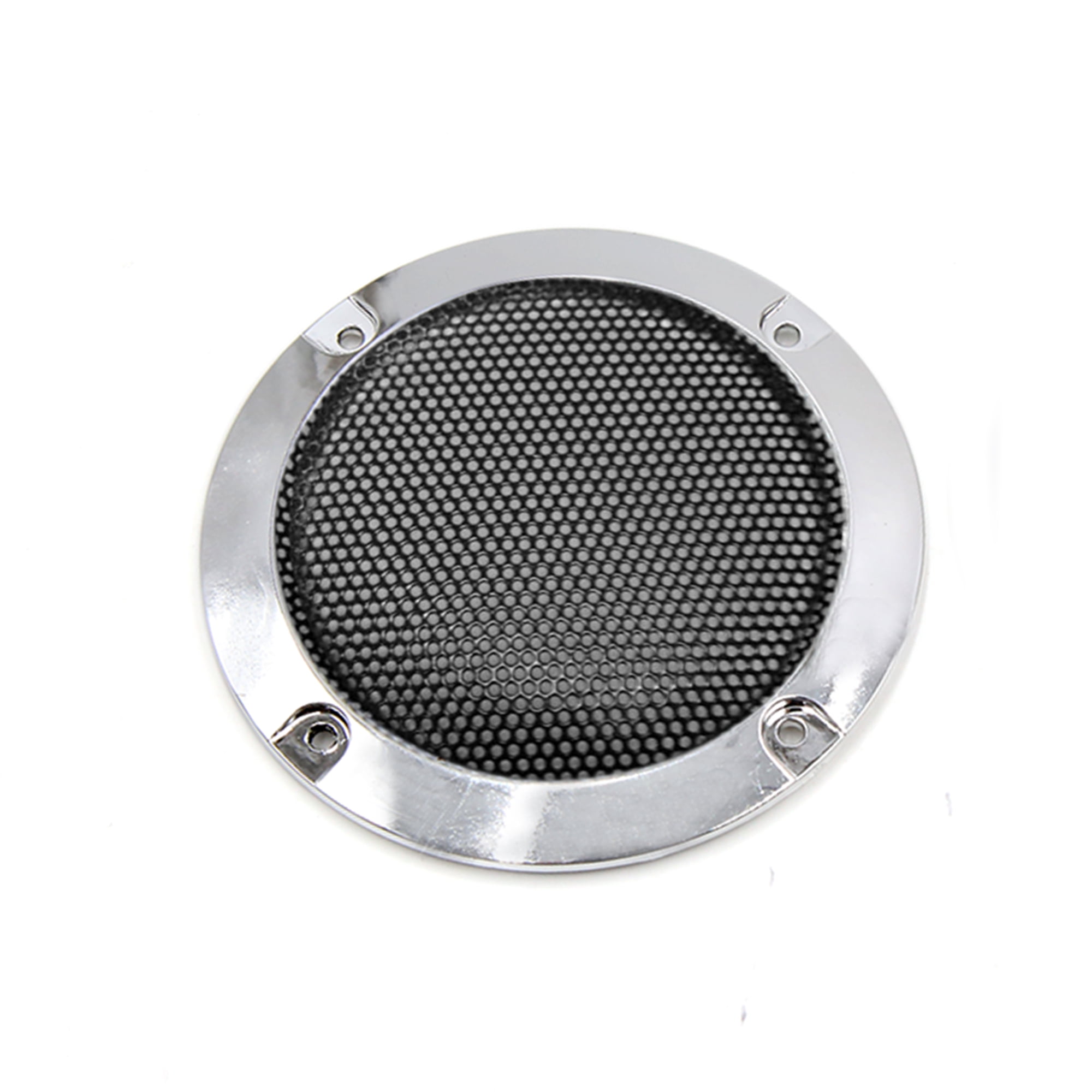 Unique Bargains 2Pcs Chrome Plating Car Audio Woofer Subwoofer Mesh Cover 3"