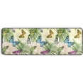 thumbnail image 5 of SKYSONIC 2'X6' Tropical Butterfly Retro Runner Rug with Rubber Backing, Palm Leaves Non Slip Entryway Rug Runner Washable Soft Area Rug Carpet for Hallway Bedroom Kitchen Decor, 5 of 6