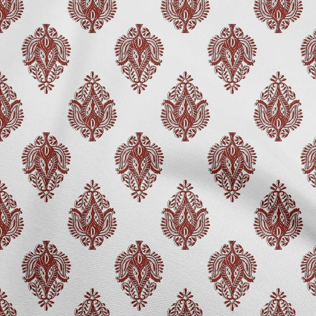 oneOone Cotton Cambric Maroon Fabric Block Craft Projects Decor Fabric Printed By The Yard 56 Inch Wide-GE