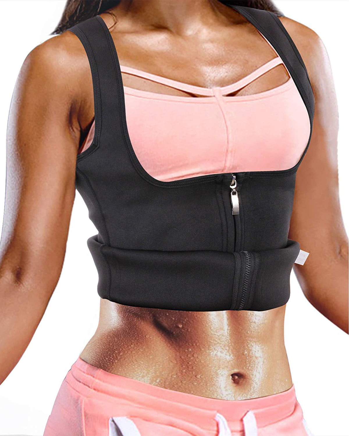 Women's Sweat Sauna Vest Body Shaper Slim Corsets Neoprene Zipper Waist Trainer 