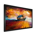 thumbnail image 2 of Traditional Fisher boat During Ocean Evening Glow 40 in x 30 in Framed Painting Canvas Art Print, by Designart, 2 of 4