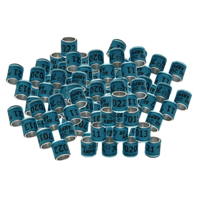 kurtrusly 100Pcs 2022 Aluminium Dove Racing Pigeon Foot Rings Bands 8mm Blue
