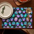 thumbnail image 4 of Colorful Halloween Pumpkins Pattern Summer Placemats Table Placemats Set Of 6-Linen Kitchen Washable Placemats Table Mats 11.8"x17.7" Non-Slip Heat Resistant, 4 of 5
