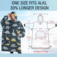 thumbnail image 4 of Oversized Wearable Blanket Hoodie,DarkBlue Cartoon Dinosaurs Stars Pattern Sherpa Blanket Hoodie with Super Pockets,Super Warm Fuzzy Pullover for Women & Men, 4 of 6