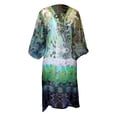 thumbnail image 3 of Peach Couture Bohemian Summer Tunic Beach Cover Up Dress with Embellished Neckline, 3 of 10