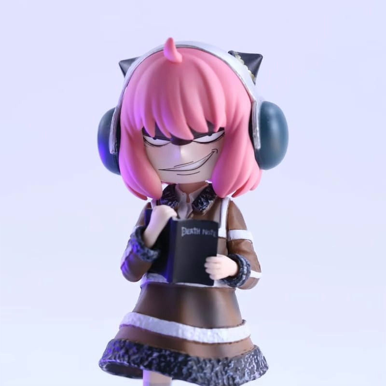 New Anya Forger Figure, Standing Replacement Head Anya Forger Action Figures 18cm/7.1inch PVC Handmade Anime Character Statue Model Decoration Gifts