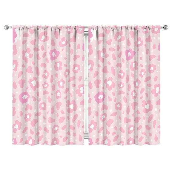 Pink Leopard Print Curtains-blackout Curtains Bedroom Decor Living Room Darkening Grommet Window Drapes 2 Panels Set 52"x 84"