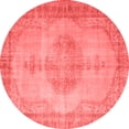 thumbnail image 1 of Ahgly Company Indoor Round Abstract Red Contemporary Area Rugs, 7' Round, 1 of 4