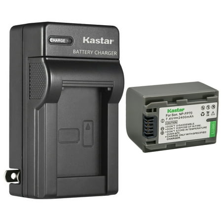Kastar 1-Pack NP-FP70 / FP71 Battery 7.4V 2400mAh and AC Wall Charger Replacement for Sony DCR-HC44  DCR-HC46  DCR-HC65  DCR-HC85 Camera  Sony NP-FP50 NP-FP70 NP-FP90 Battery