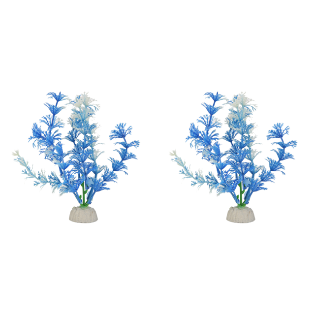 Planta Rio Artificial Hierba Tanque Peces Colores () Aqua Blue