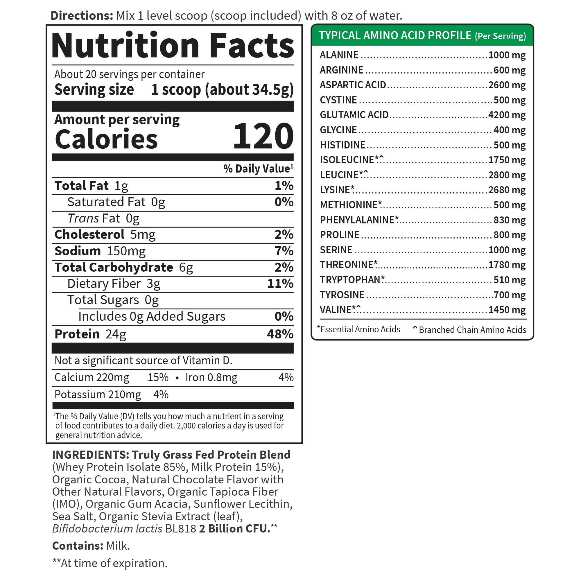 Garden of Life SPORT Certified Grass Fed Whey, Chocolate, 20 Servings