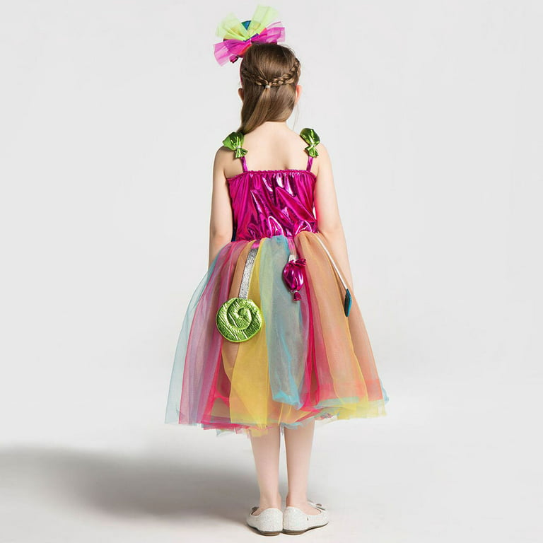 Suee Girls Candy Costume Princess Dress Halloween Birthday Cosplay Dress Up, Girl's, Size: XL/7-8T, Red