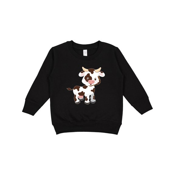 Inktastic Cute White Holstein Cow with Brown Spots Toddler Sweatshirt