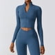 thumbnail image 4 of Chaqueta de Yoga de manga larga de secado rápido para mujer, ropa de entrenamiento de gimnasio con cremallera, chaqueta ajustada para correr, Top de Fitness desnudo, invierno, 4 of 5