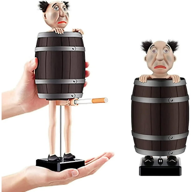 Dispensador de cigarrillos, caja de cigarrillos de barril de madera emergente divertida para 10 cigarrillos, regalo de juguete de broma para hombres 1 Uds