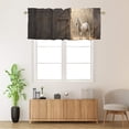 thumbnail image 2 of Farmhouse Horse Window Curtain Valances Rustic Barn Door Western Country Privacy Decorative Rod Pocket Short Window Valance Curtains 54 by 18 in, 1 Panel, 2 of 6
