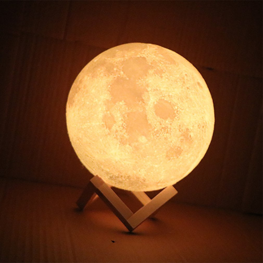 Details about   3D Moon Night Light Table Lamp USB Charging Touch Control Home Decor Gift 18cm 
