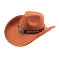 thumbnail image 3 of Clossjun Western Cowboy Hat for Men Women Classic Roll Up Fedora Caps with Buckle Belt Outdoor Activity Beanies Fashion Head Wear, 3 of 6