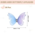thumbnail image 2 of 20Pack Sheer Mesh Butterfly Appliques, 30mm Butterflies Patch, Blue Purple, 2 of 7