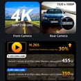 thumbnail image 5 of Cámara de tablero 4K giratoria de 180 grados de 9 pulgadas con CarPlay inalámbrico y Android Auto, grabación de 3 canales, DVR para automóvil, FM, BT, AUX, GPS, monitor de estacionamiento las 24 horas, 5 of 5