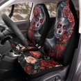 thumbnail image 2 of Lotusprinthandmade Skull Girl Day Of The Dead Front Car Seat Cover One Size, 2 of 6