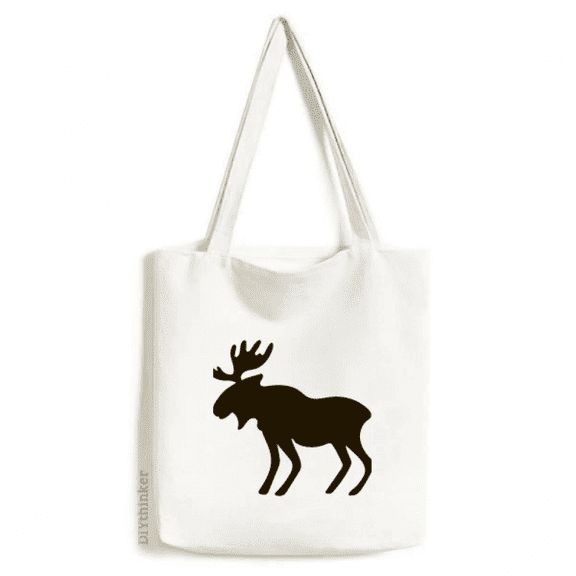 Black Elk Cute Animal Portrayal Tote Canvas Bag Shopping Satchel Casual Handbag