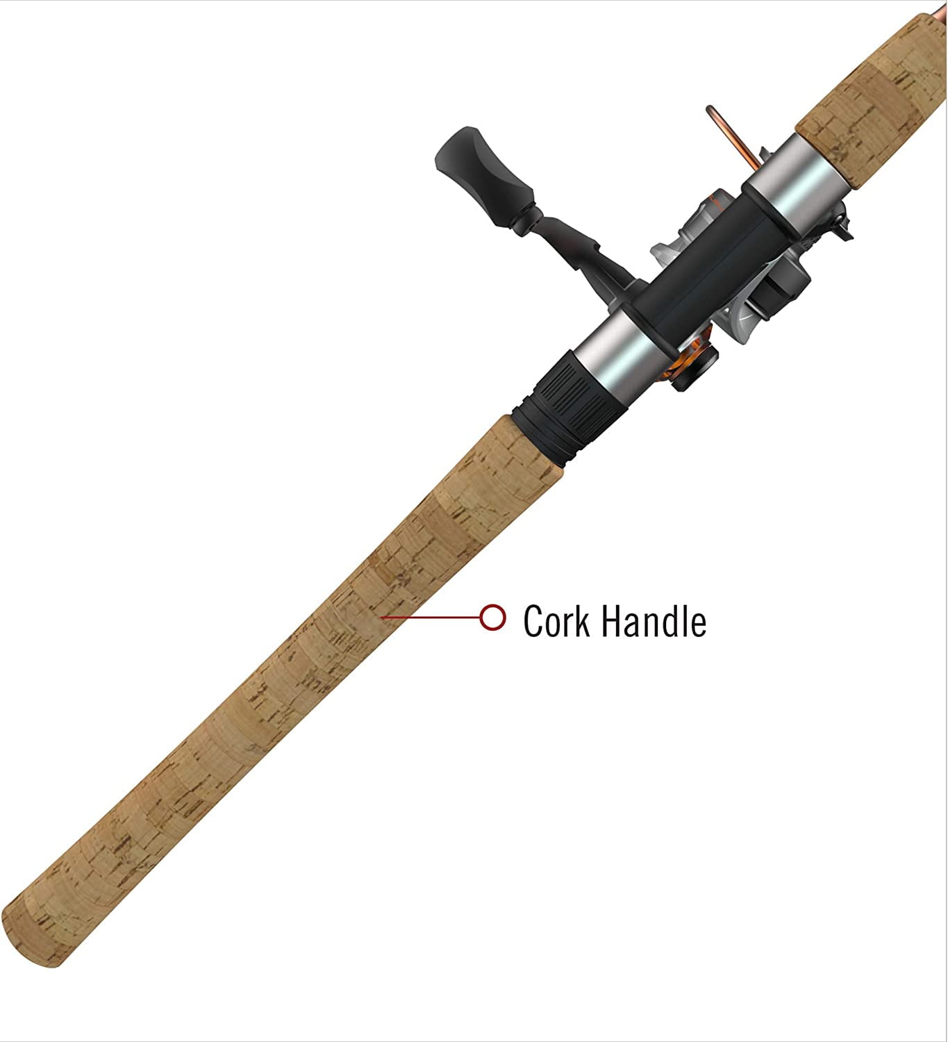 Quantum Reliance Spinning Reel and Fishing Rod Combo, 7-Foot 2-Inch 1-Piece Rod, Size 30 Reel, Silver/Black
