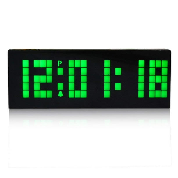Large Big Number Digital Led Clock/Wall Alarm/Digital Calendar/Count Down Timer (Green