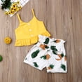 thumbnail image 3 of Douhoow Toddler Girls Summer Clothes Set Sleeveless Ruffle Vest + Pineapple Print High Waist Shorts, 3 of 7