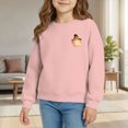 thumbnail image 2 of EnJoCho Little Girls Fleece Hooded Sweatshirt, Long Sleeve Oversized Printed Fashion, Crew Neck Pullover for Fall Halloween Holiday Family Outdoor Activities, 2 of 4