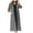 Gray, variant on Women 3/4 Length Sleeve Zip Front Nightgowns Full Length Robes Loose House Dresses Loungewear with Pockets