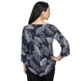 thumbnail image 2 of Alfred Dunner Womens Petite Leaves Pointed Hem Top, 2 of 6