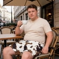 thumbnail image 2 of Fabrcox XXXL-8XL Men's Camo Cargo Shorts Drawstring Elastic Waist Mens Big and Tall Shorts Casual Summer Outdoor Breathable Mens Bermuda Shorts with Pockets Brown 5XL, 2 of 9