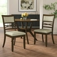 thumbnail image 2 of Farmhouse Solid Wood Dining Chairs Upholstered Armless Side Chairs Set of 2 High Backrest Kitchen, 2 of 7