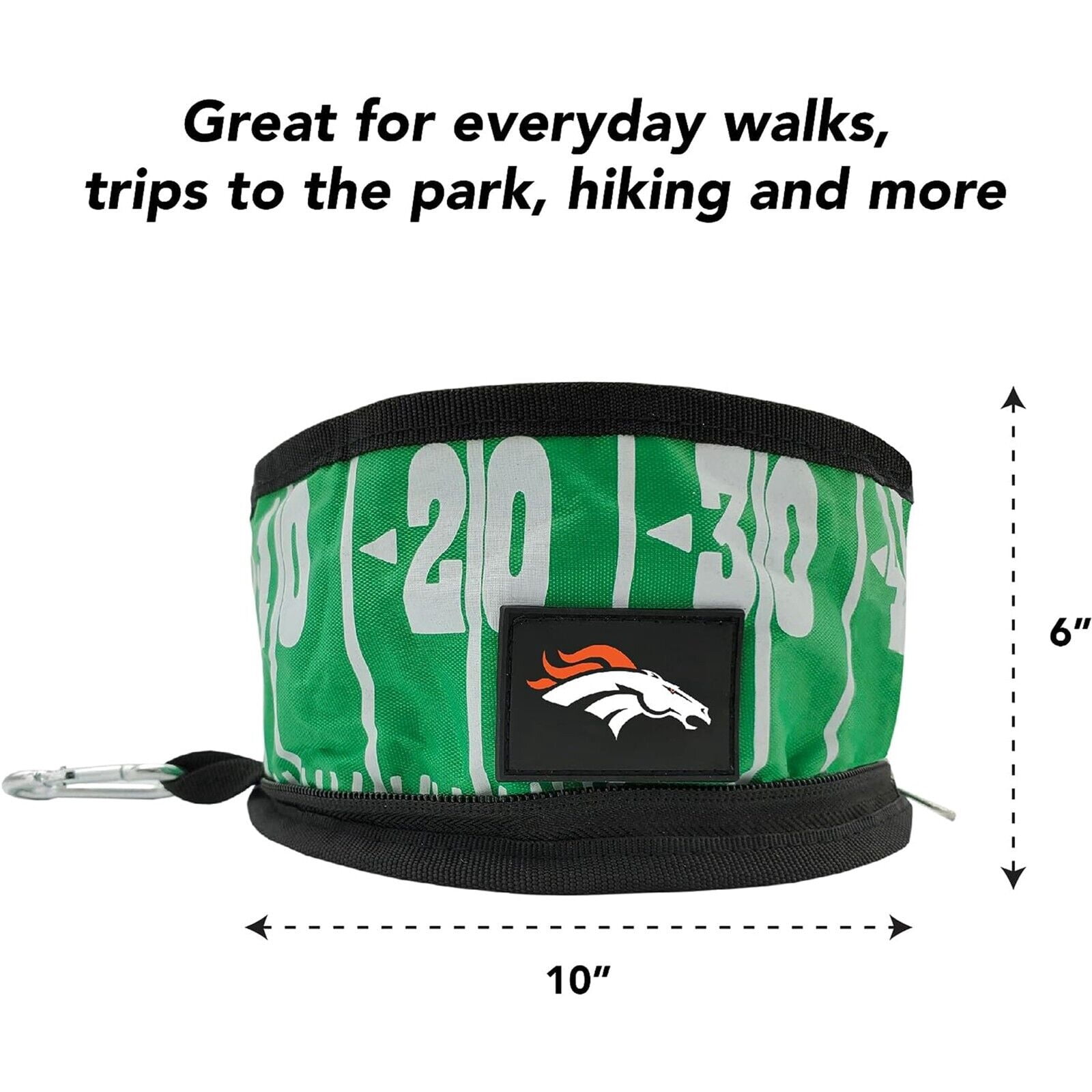 Pets First NFL Denver Broncos Collapsible Dog Travel Bowl, Food and Water Bowl for Dogs, Best Portable & Lightweight Leak-Proof Dog Bowl for Travel