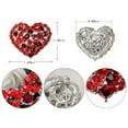 thumbnail image 5 of Crystal Rhinestone Valentine Heart Love Brooch Pin, Red, 5 of 5