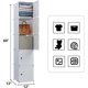 thumbnail image 3 of Gabinete de almacenamiento de 5 cubos, almacenamiento estrecho de ropa con puertas, estantes organizadores de plástico altos para espacios pequeños, uso para clóset, recámara, sala de, 3 of 4