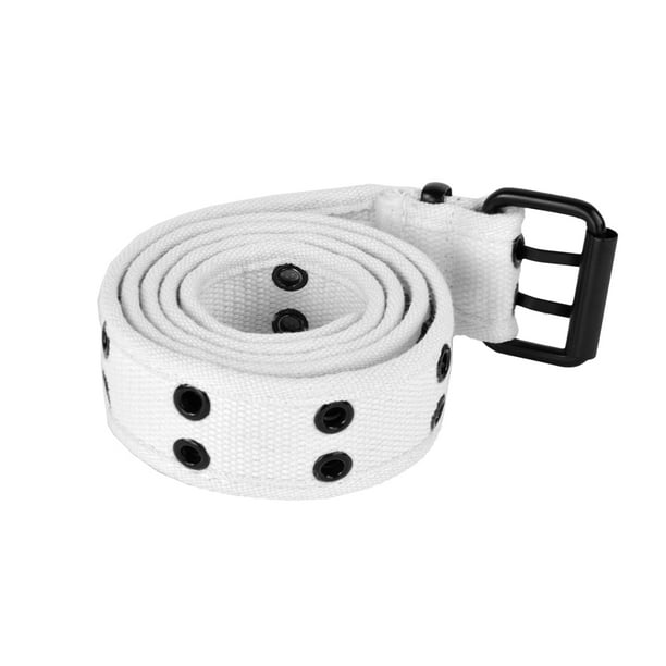 Belle Donne Grommet Belt for Women & Men Double Hole Grommets Canvas  Belts Military