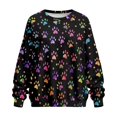 thumbnail image 4 of HELLHERO Paw Print Pullover Sweatshirt for Women Fall Winter Oversized Sweatshirt 2025 Long Sleeve Crewneck Pullover Tops Size M, 4 of 7