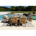 thumbnail image 4 of Laguna 7-Piece Eucalyptus Wood Outdoor Patio Furniture Dining Set w/ Dining Table and 6 Dining Armchairs, 4 of 6